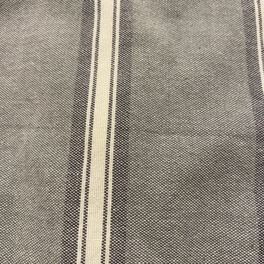 2 West Elm Throw Pillow Shams Gray White Silver Stripe Cotton 24” Square
